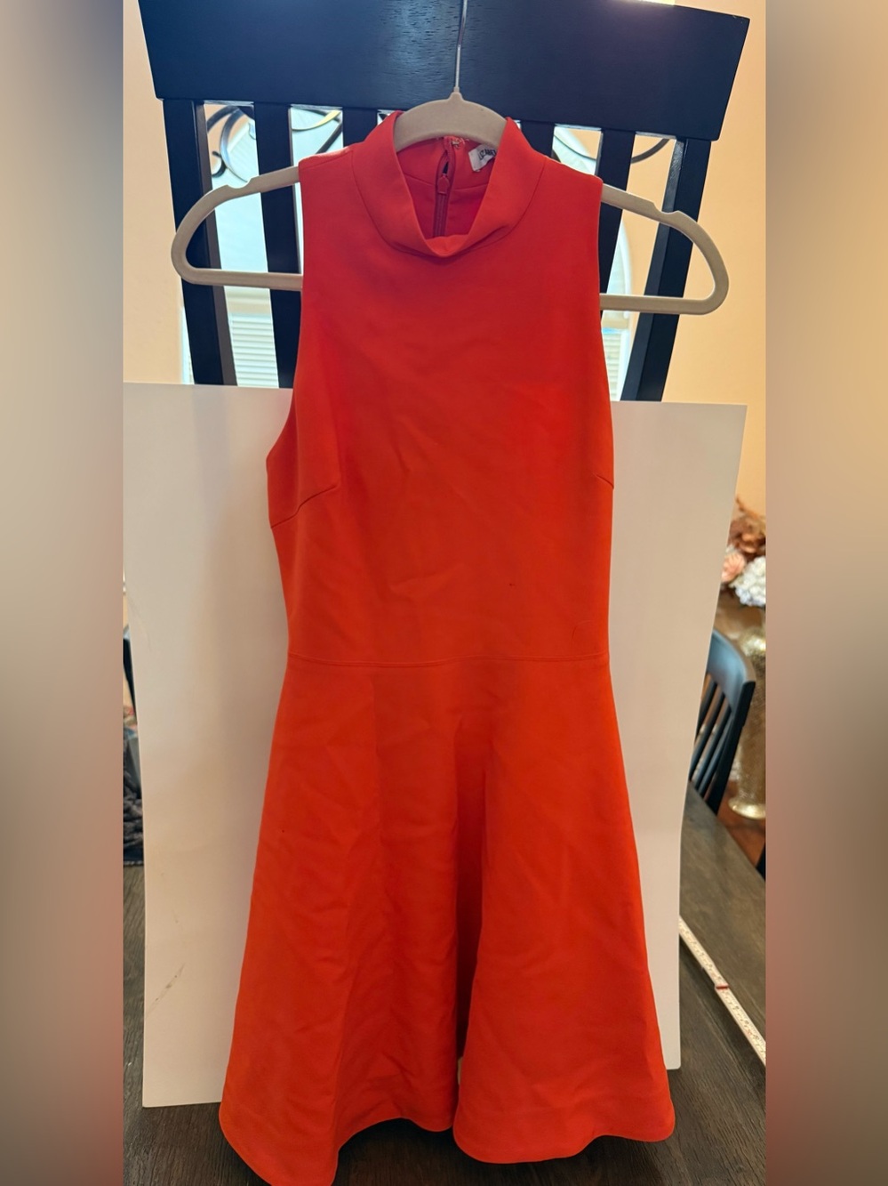 Elizabeth and James Bright orangey Red Sleeveless Mini Dress